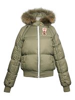 Пуховик MM C4027 мех зеленый