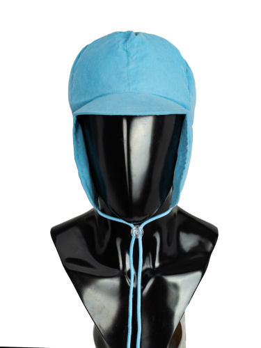 Шапка-ушанка пуховая Merlion F4114 голубой фото 4